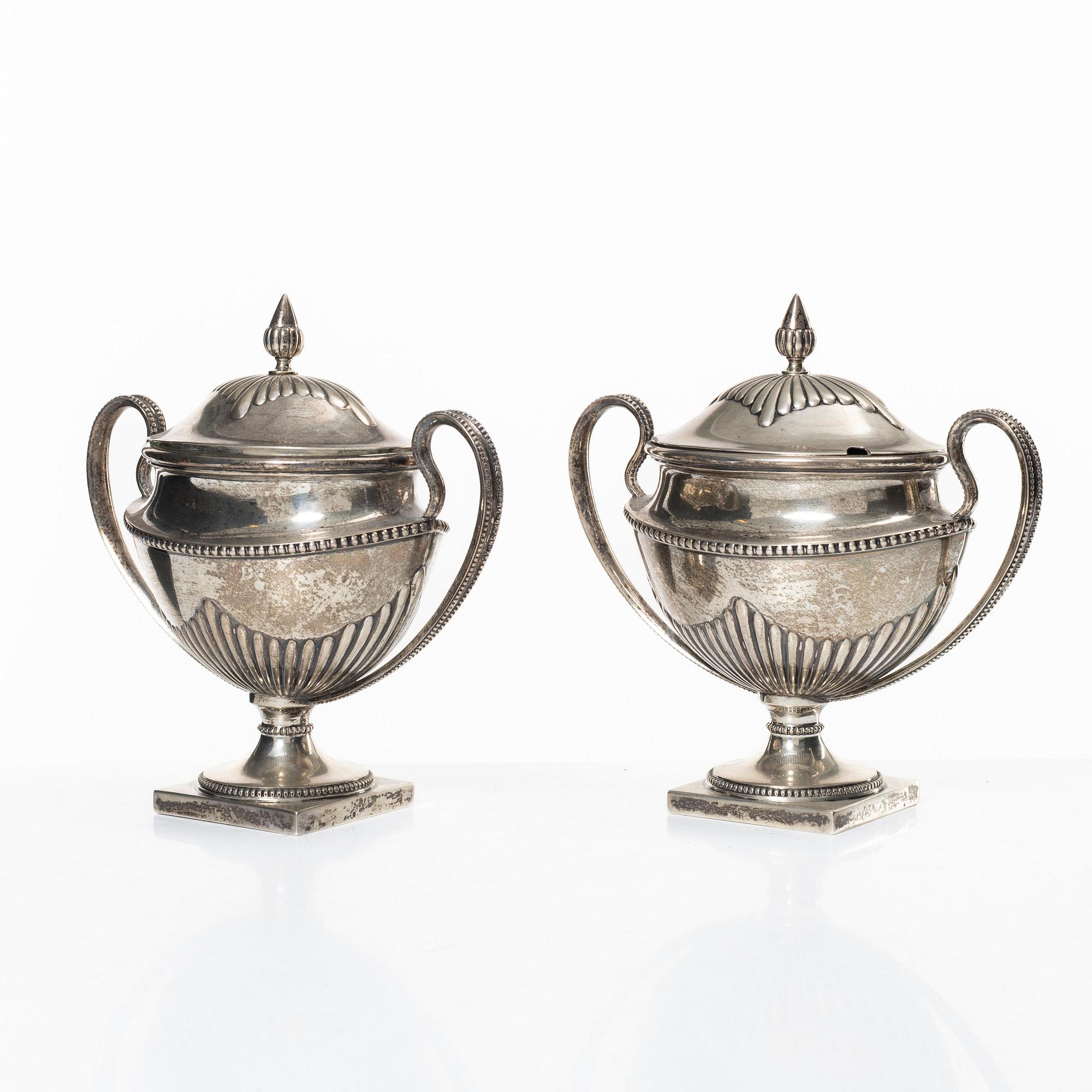 Sockerskålar, ett par, silver, GAB, 1909.