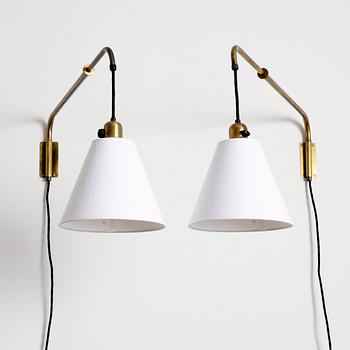 Cebe, a pair of model "3726" wall lamps, Svalöv, 1940s.