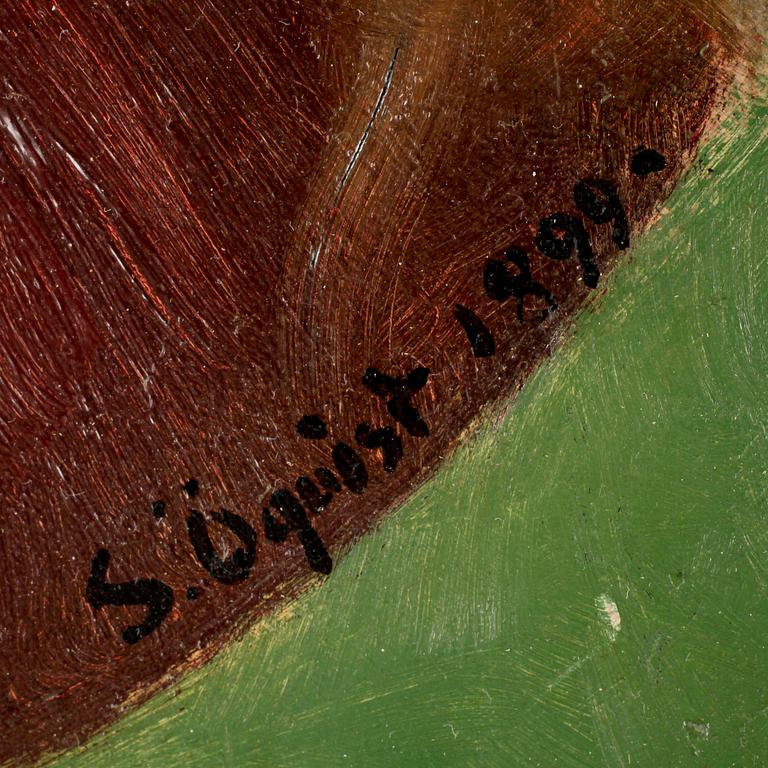 SIMEON ÖQVIST, olja på pannå, sign o dat 1899.