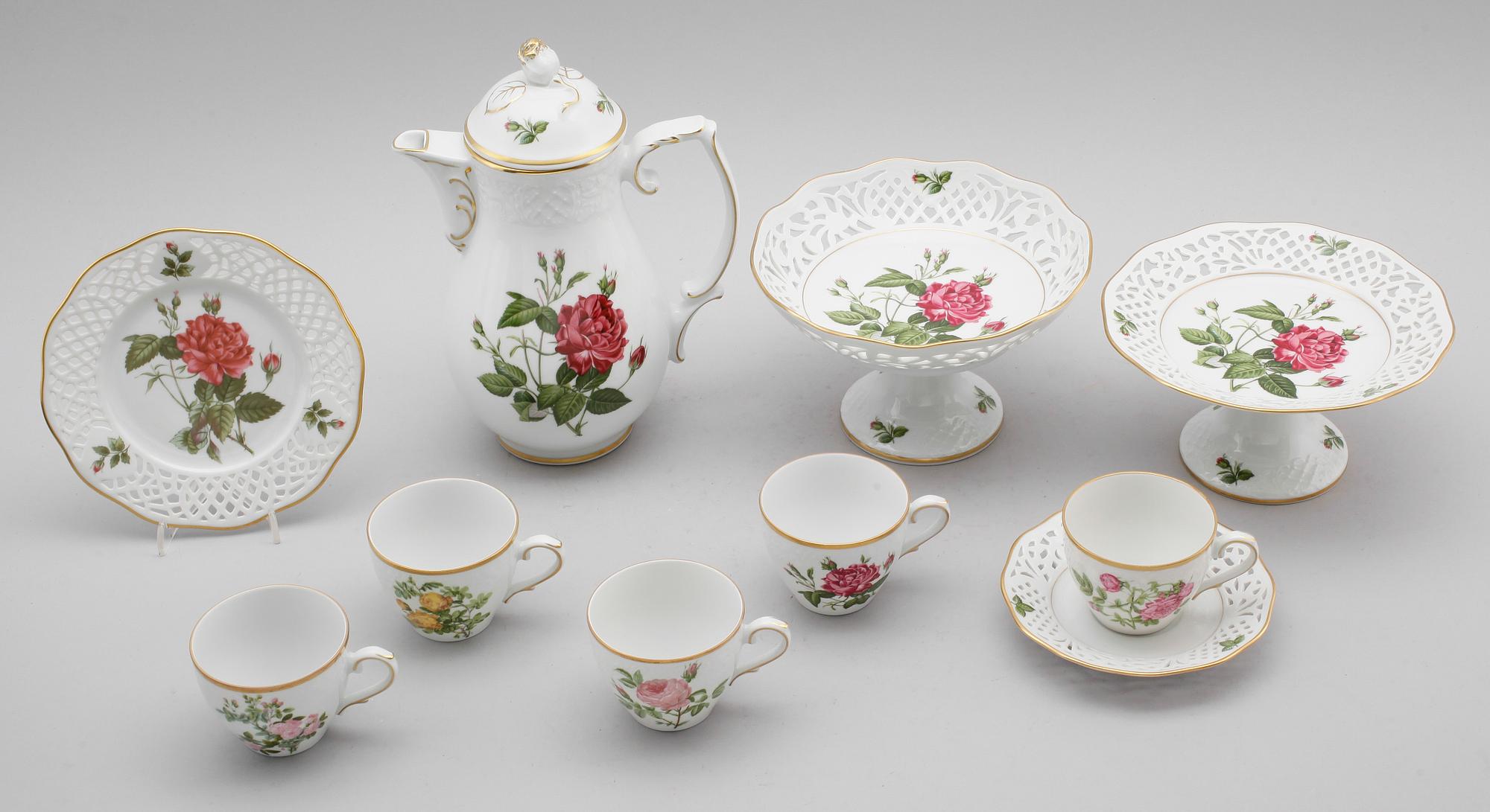 KAFFESERVIS, 41 delar, porslin, Schumann, Fyrklövern, 1900-talets andra hälft.