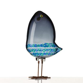 Alessandro Pianon, a "Pulcino" glass sculpture of a bird, Vistosi, Murano, Italy 1960's.