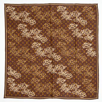LOUIS VUITTON, a silk monogrammed scarf.