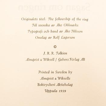 J.R.R Tolkien, books 2 vol 1959/60 (Swedish first edition).