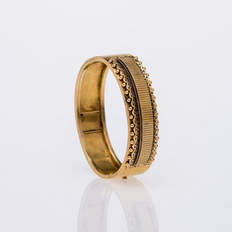 ARMBAND, guld 14 K, ostämplat, ca 1900, vikt 32 g.