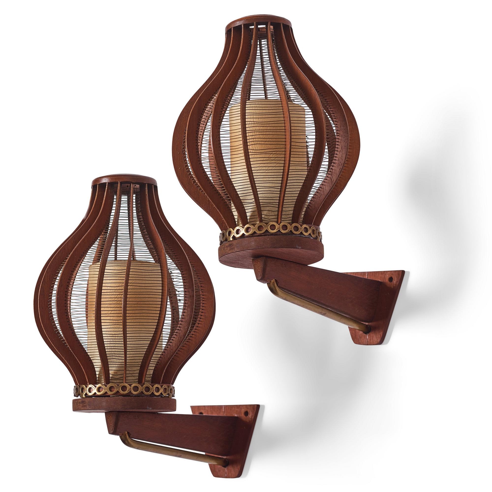 Erik Glemme, a pair of wall lamps, Sweden 1940-50's.