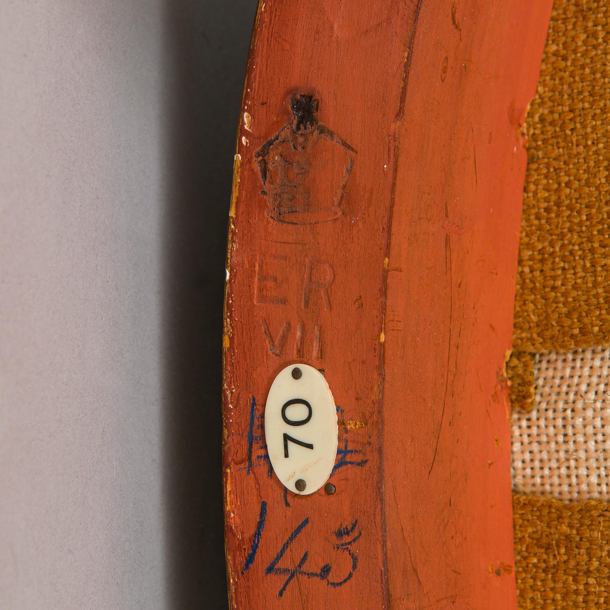 Bergère, Edward VII's inventory stamp (reign 1901-1910), England.