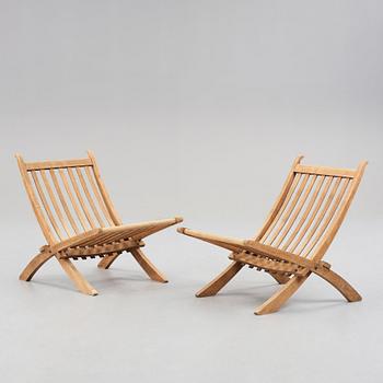 HANS J WEGNER, a pair of folding chairs for Johannes Hansen, Denmark 1960's.