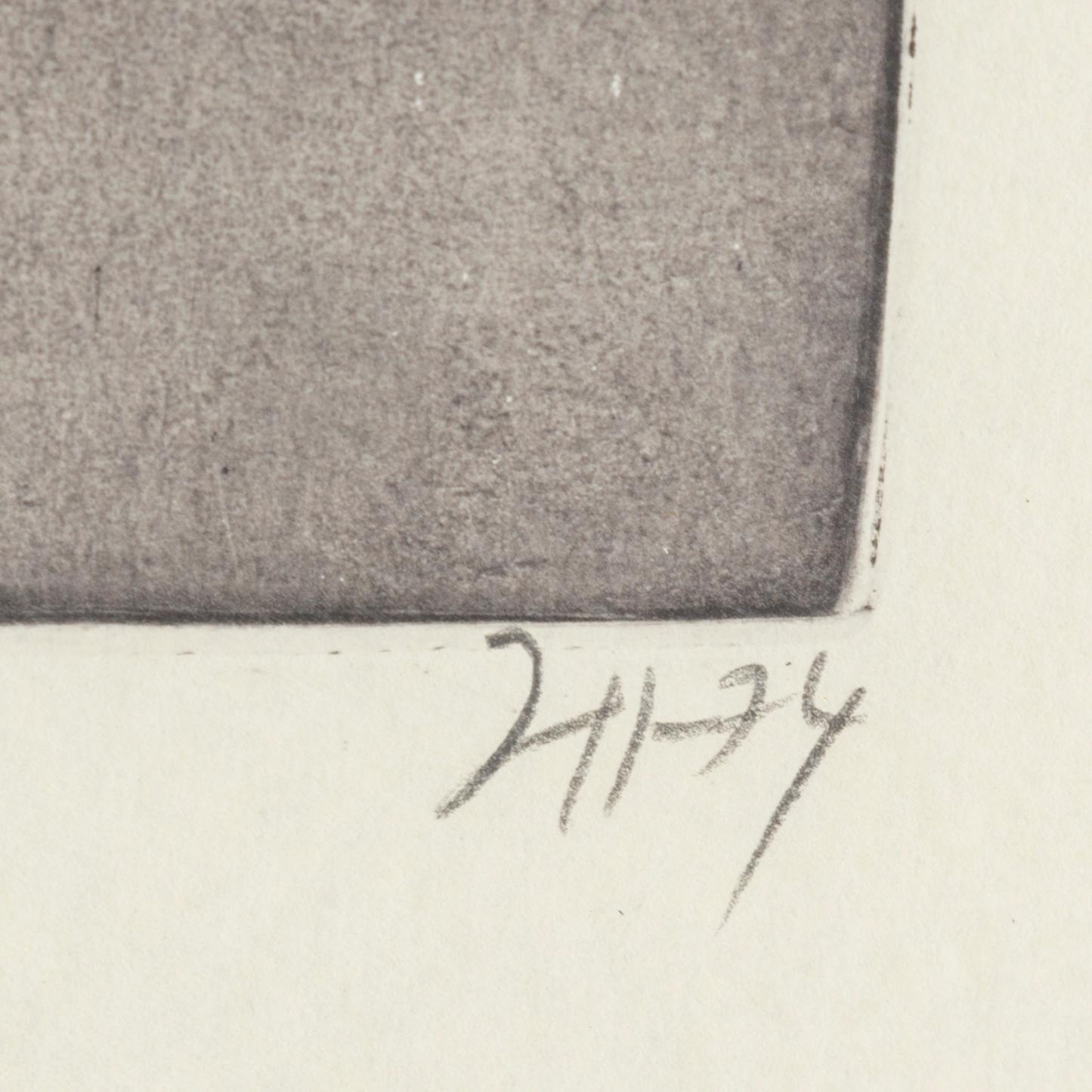 HORST JANSSEN, etching, signed HJ, dated 74 and numbered 71/80.