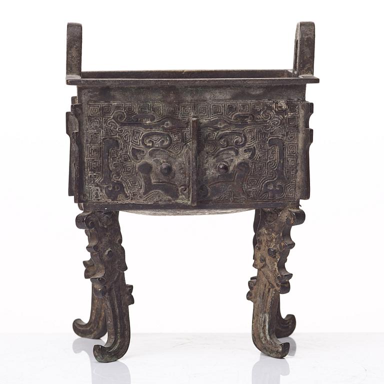 A bronze censer, Ming dynasty with mark.