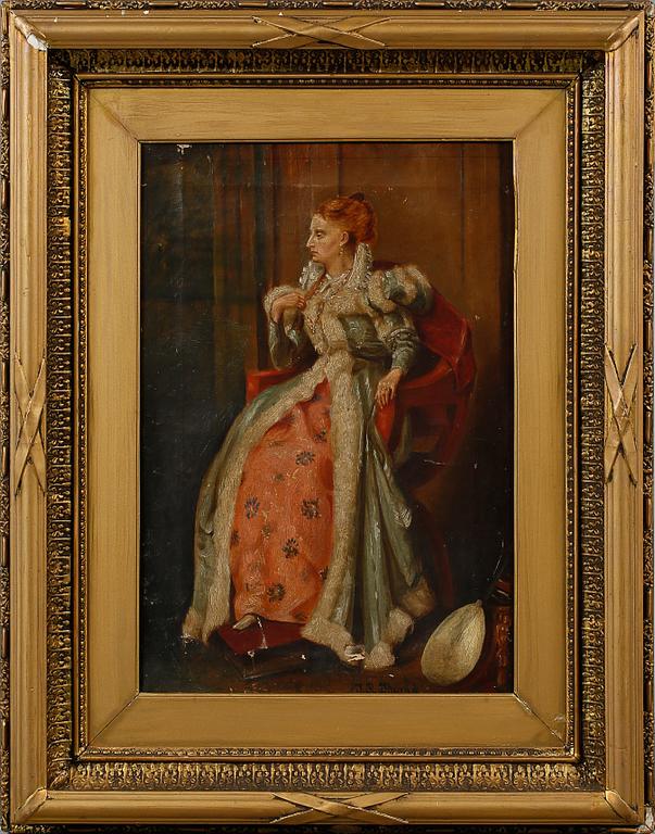 OKÄND KONSTNÄR, olja på duk, otydligt signerad J.R Thorne?, 1800-talets andra hälft.