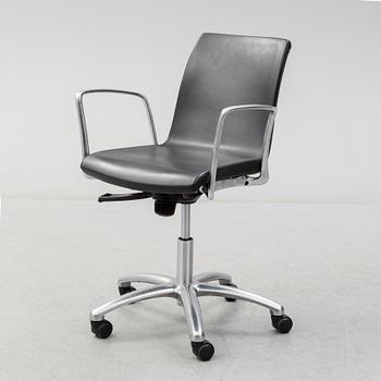 JORGE PENSI, a leather covered 'Gorka' office chair from Akaba.