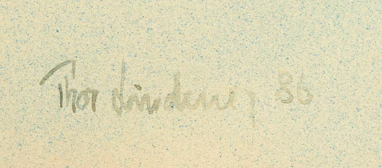 Thor Lindeneg, gouache och akvarell, signerad och daterad 86.