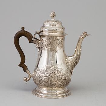 WILLIAM GRUNDY, KAFFEKANNA, rokoko, George III, silver, London, England, 1764.