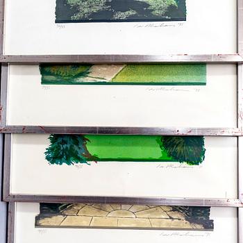 Ivor Abrahams, a set of four serigraphs in colour signd dated and numbered 75 36/55.