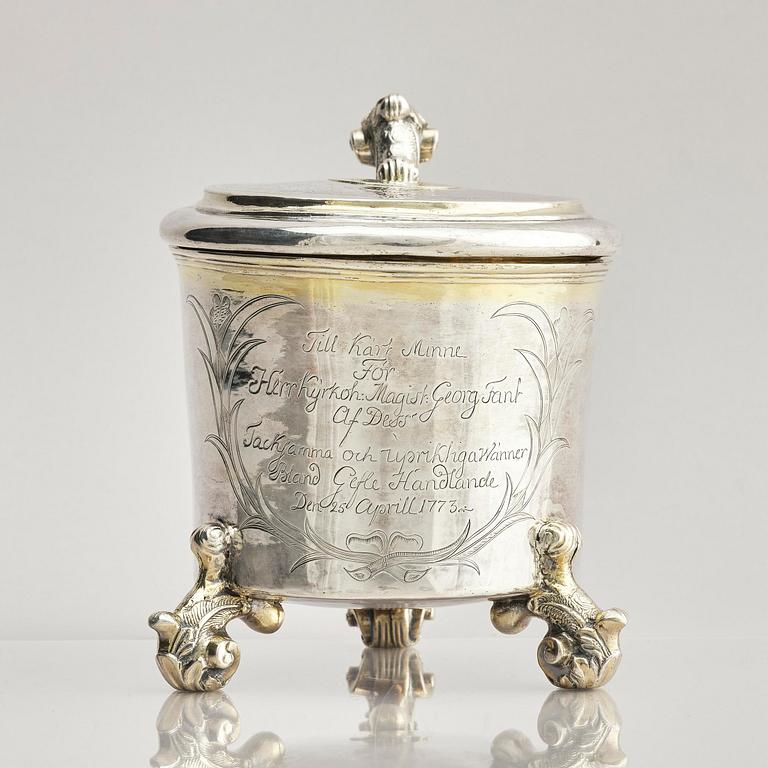A Swedish early 18th century parcel-gilt silver tankard, mark of Bengt Collin, Uppsala (active 1699-1755).