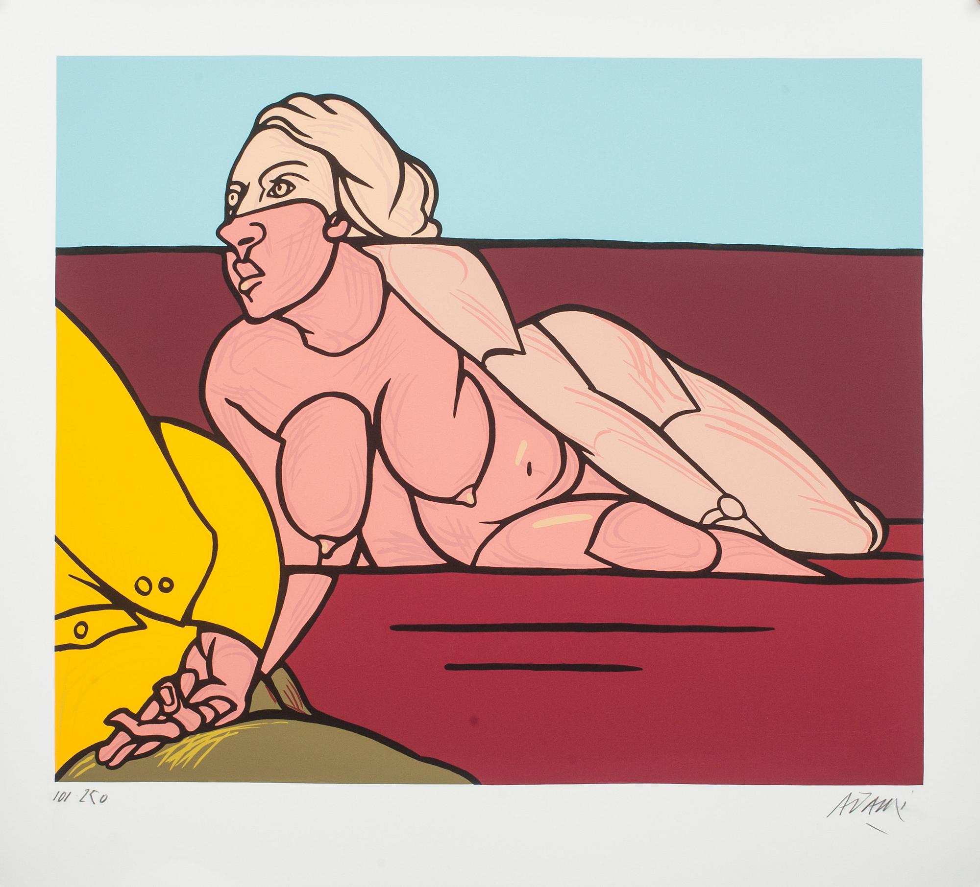 VALERIO ADAMI, färgserigrafi, signerad och numrerad 101/250.