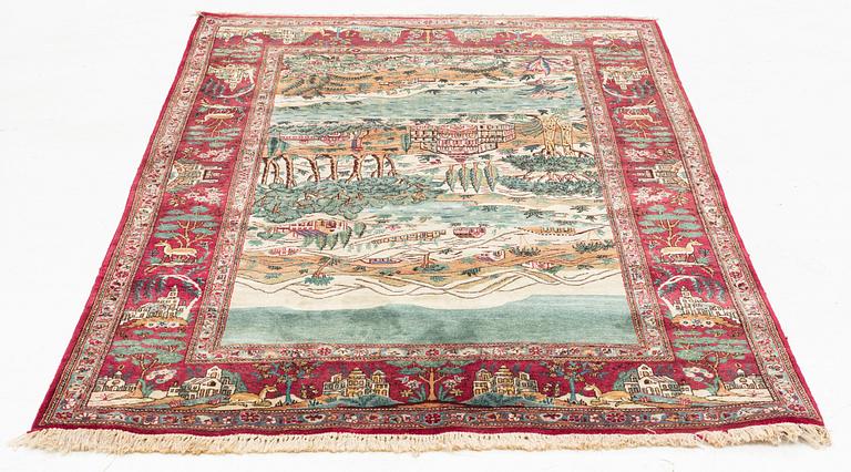 Matta, Keshan, figural, ca 204 x 135 cm.