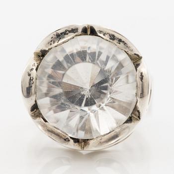 Karl-Ingemar Johansson, Ring, silver with rock crystal.
