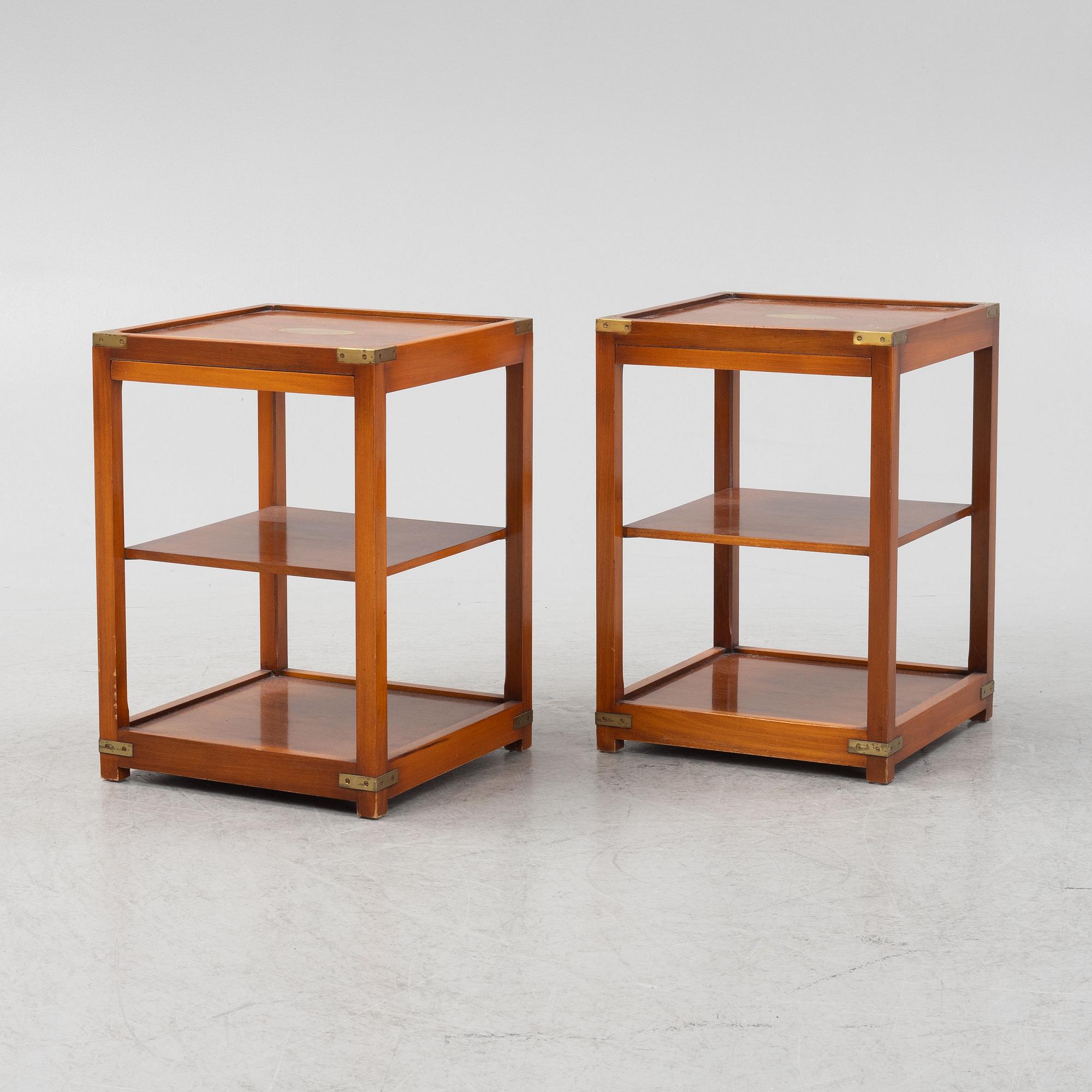 A pair of bedside tables, later part of the 20th Century.