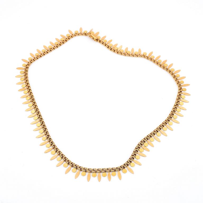 COLLIER, 14K guld. Vikt ca 22,29 g.