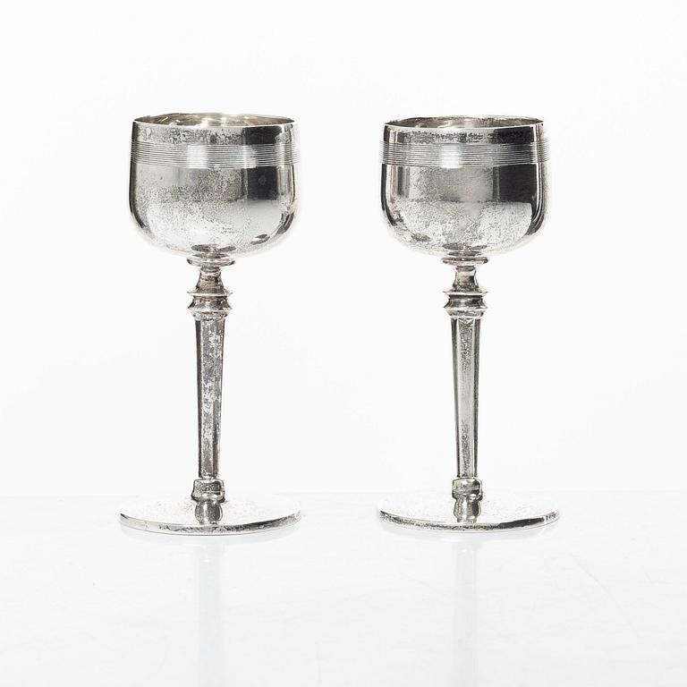 Supkoppar, 6 st, silver, Mappin & Webb, Birmingham, England, 1913-15.