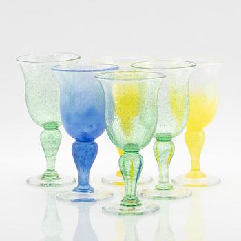 Lena Linderholm, Service, 45 + 8 pieces, ceramics, and glass, 5 pcs, Solimene, Italy, and Bergdala, 21st century.