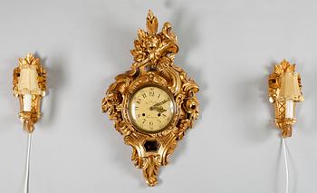VÄGGUR och VÄGGLAMPETTER 1 par, 1900-talets mitt.