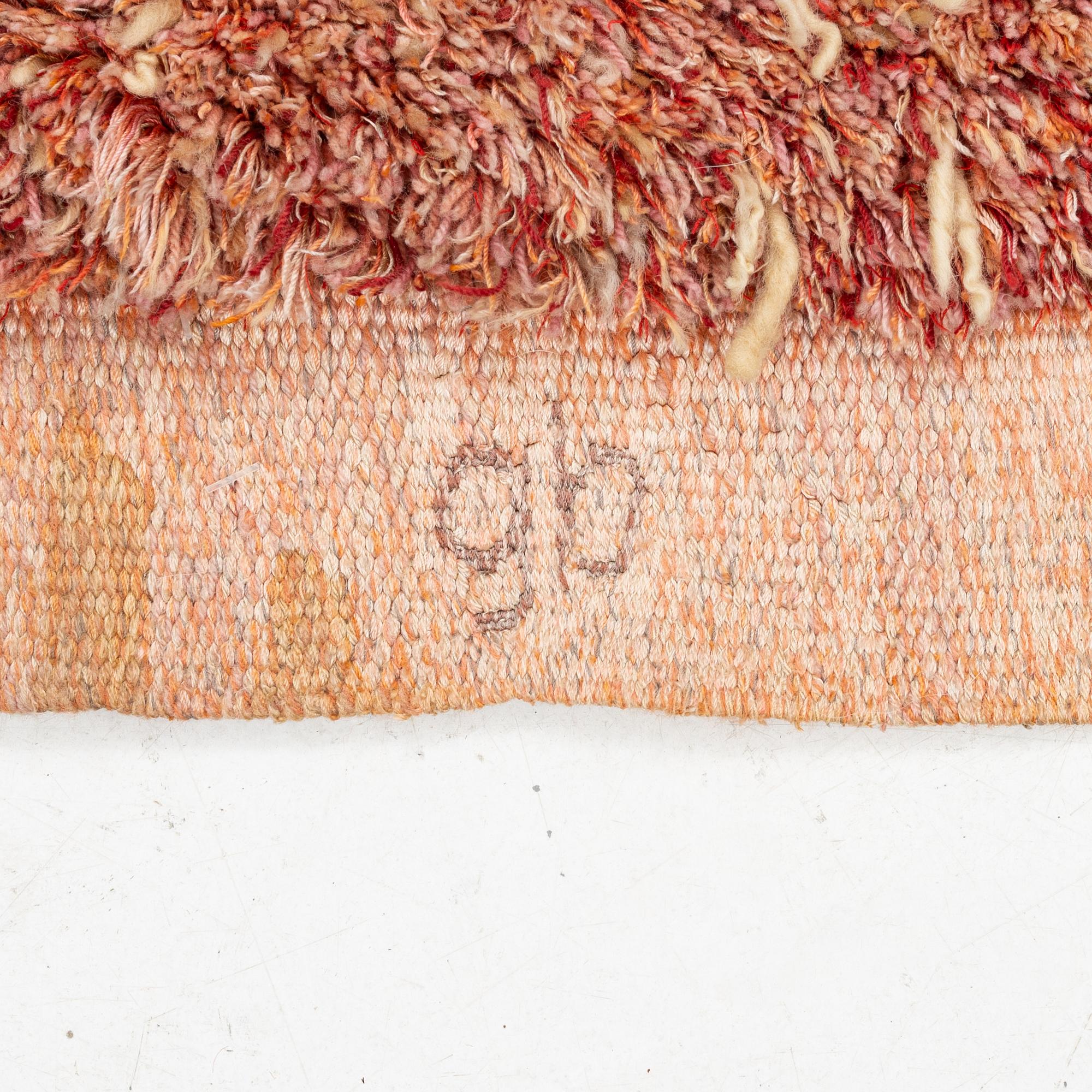 Woven tapestry, "Seidenwandt", rya variant, approx. 145 x 175 cm, Germany, signed B Bernhard.