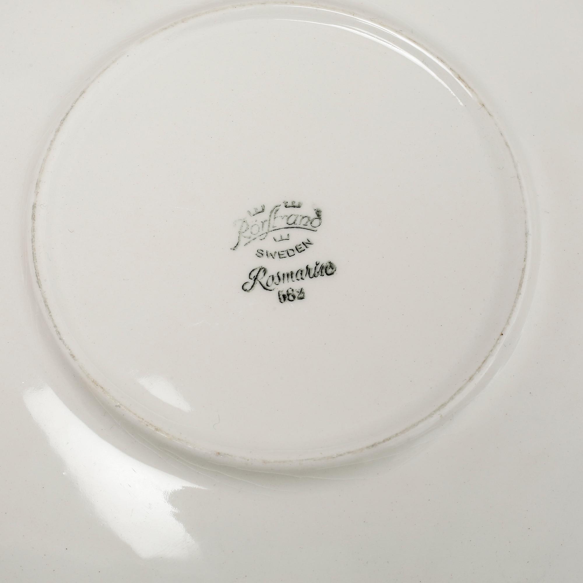 TESERVIS, 31 delar, porslin, "Rosmarin", Rörstrand, Hertha Bengtsson, Rörstrand, 1900-talets tredje kvartal.