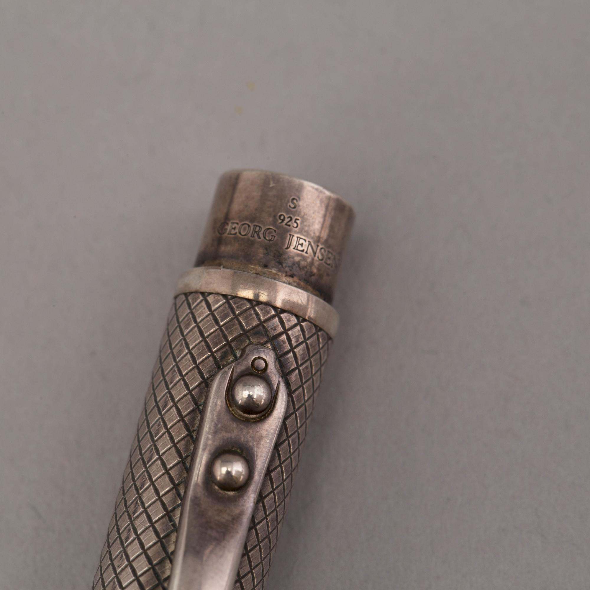 A second half of the 20th century sterling silver pen by Torsten Thorup for Georg Jensen, Denmark.