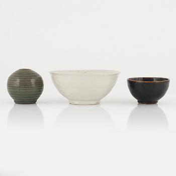 Kerstin Danielsson, vas och skålar, 2 st, egen verkstad, Örby.