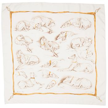 332. HERMÈS, as silk scarf, "Chien de Meute".