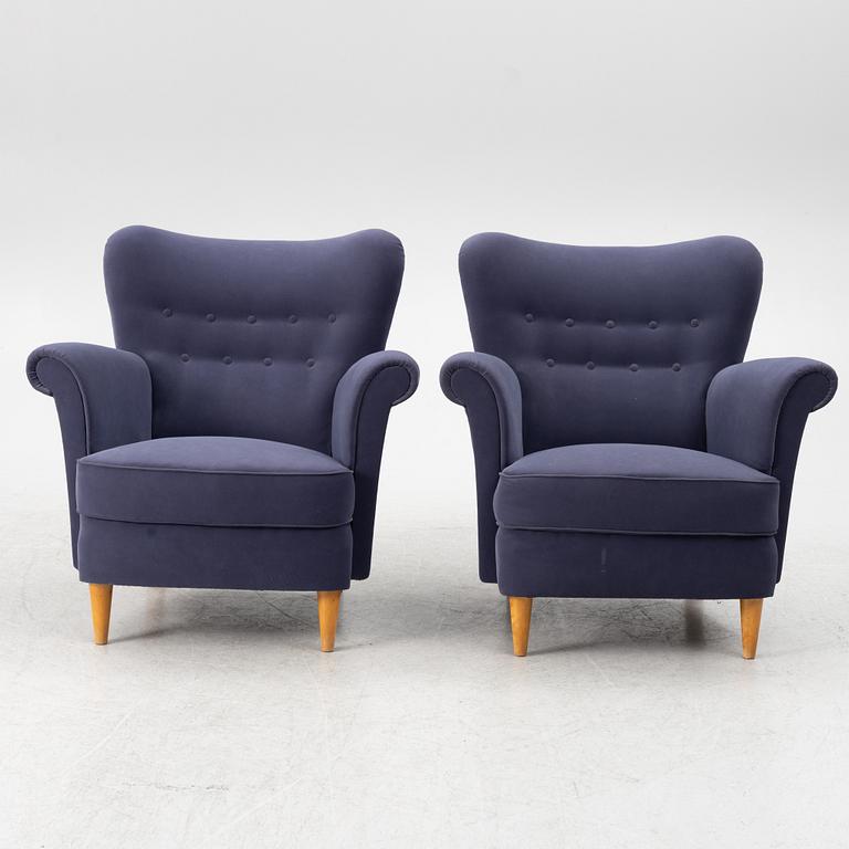 Fåtöljer, ett par,1900-talets mitt.