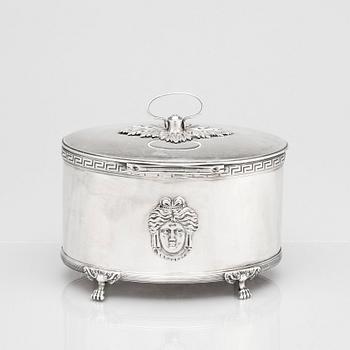 A Swedish Empire silver sugar-casket, mark of Pehr or Adolf Zethelius, Stockholm 1810.