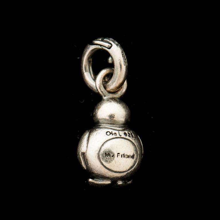 BERLOCK, silver med ARMBAND i läder, OLE LYNGGAARD.