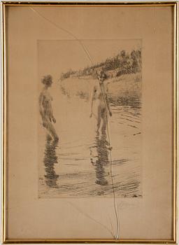 Anders Zorn · ANDERS ZORN, etsning, signerad med blyerts. Dat i tryck 1913.