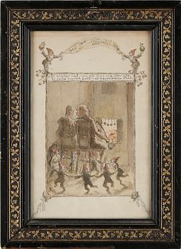 OKÄND KONSTNÄR, akvarell, monogramsignerad JN, daterad i motivet den 14 November 1878.