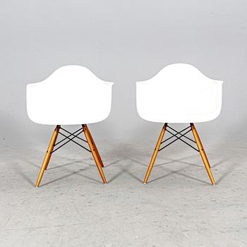 Charles and Ray Eames, a pair of "Eames plastic chair - DAW" for Vitra, contemporary.