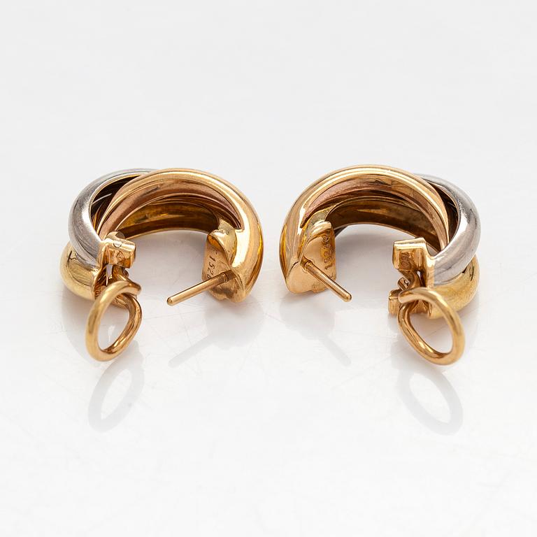 Cartier, earrings, "Trinity", 18K gold in three colours.