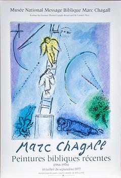 Marc Chagall · MARC CHAGALL, efter, utställningaffisch, Mourlot 1977.