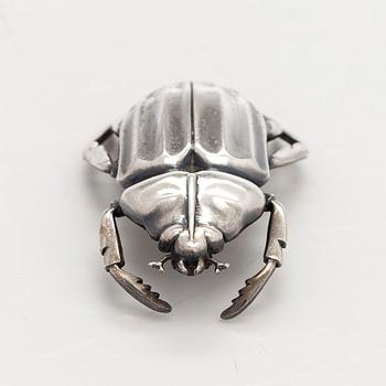 Brooch, beetle, silver, A. Tillander, Helsinki 1953.