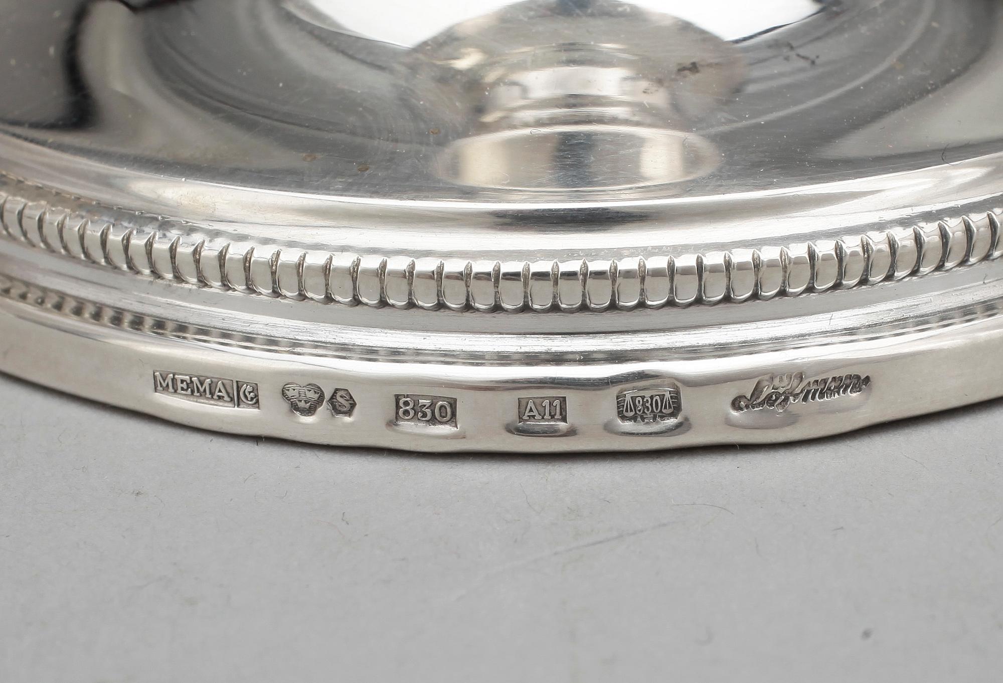 LJUSSTAKAR, ett par, silver, Eric Löfman, MEMA, Uppsala 1999.