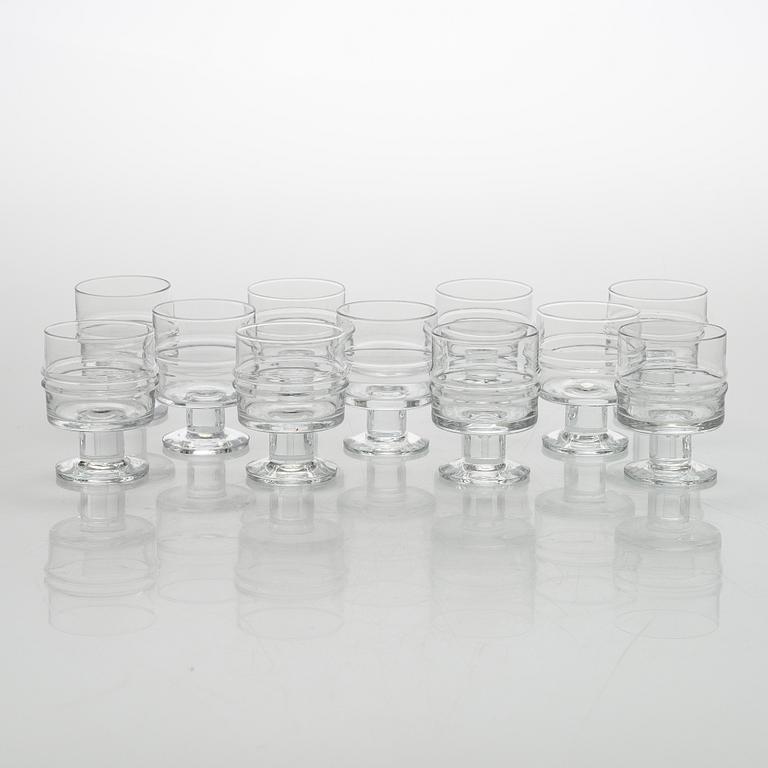 Timo Sarpaneva, set of 54 'Ripple' 2054 glasses for Iittala.