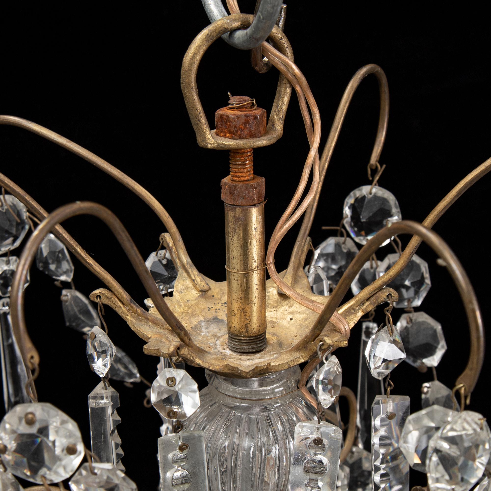 Ljuskrona, oscariansk, omkring 1900.