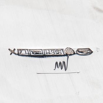 TAPIO WIRKKALA, MALJAKKO, hopeaa, Hopeakeskus, Hämeenlinna 1962. Märkt TW. Paino 356 g.