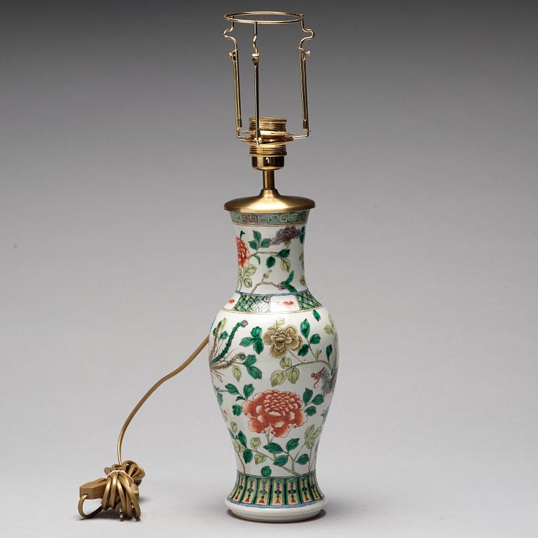 A Chinese famille verte vase, circa 1900.