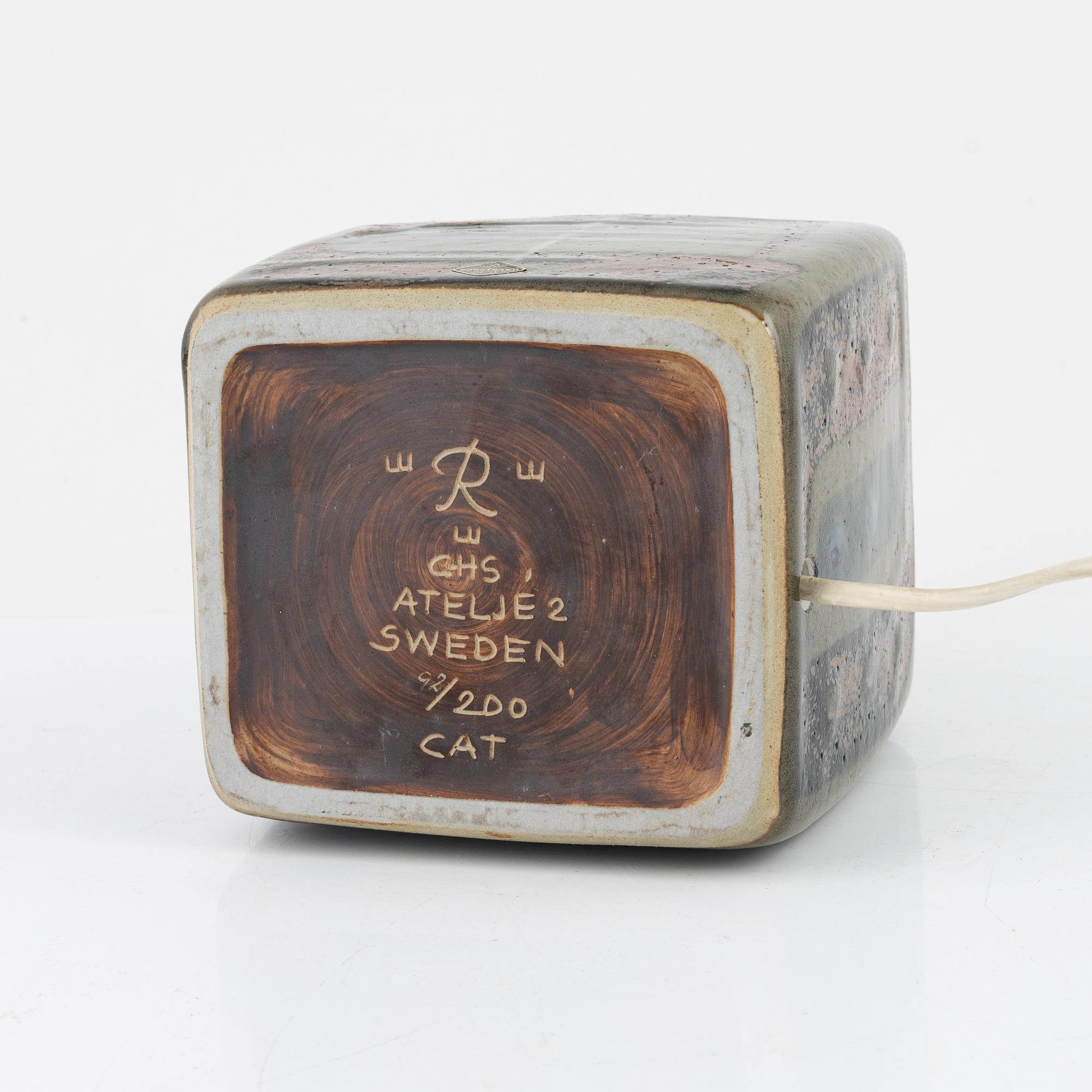 Carl-Harry Stålhane, bordslampa, stengods, Rörstrand Ateljé.