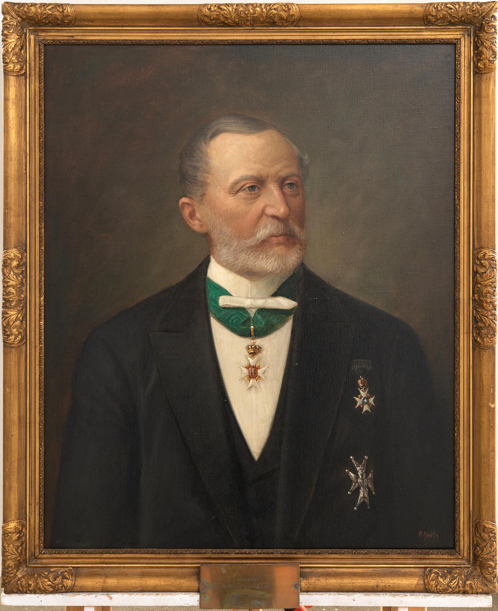 Axel Smith, Portrait of the estate owner Carl Magnus Hammar - half-length portrait.