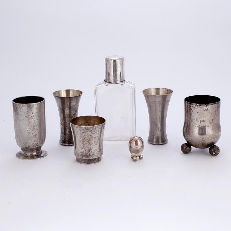 PARTI SILVER, 7 delar, tot vikt 700 gram.
