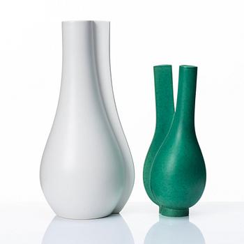 Wilhelm Kåge, two "Surrea" stoneware vases, Gustavsberg studio, Sweden.